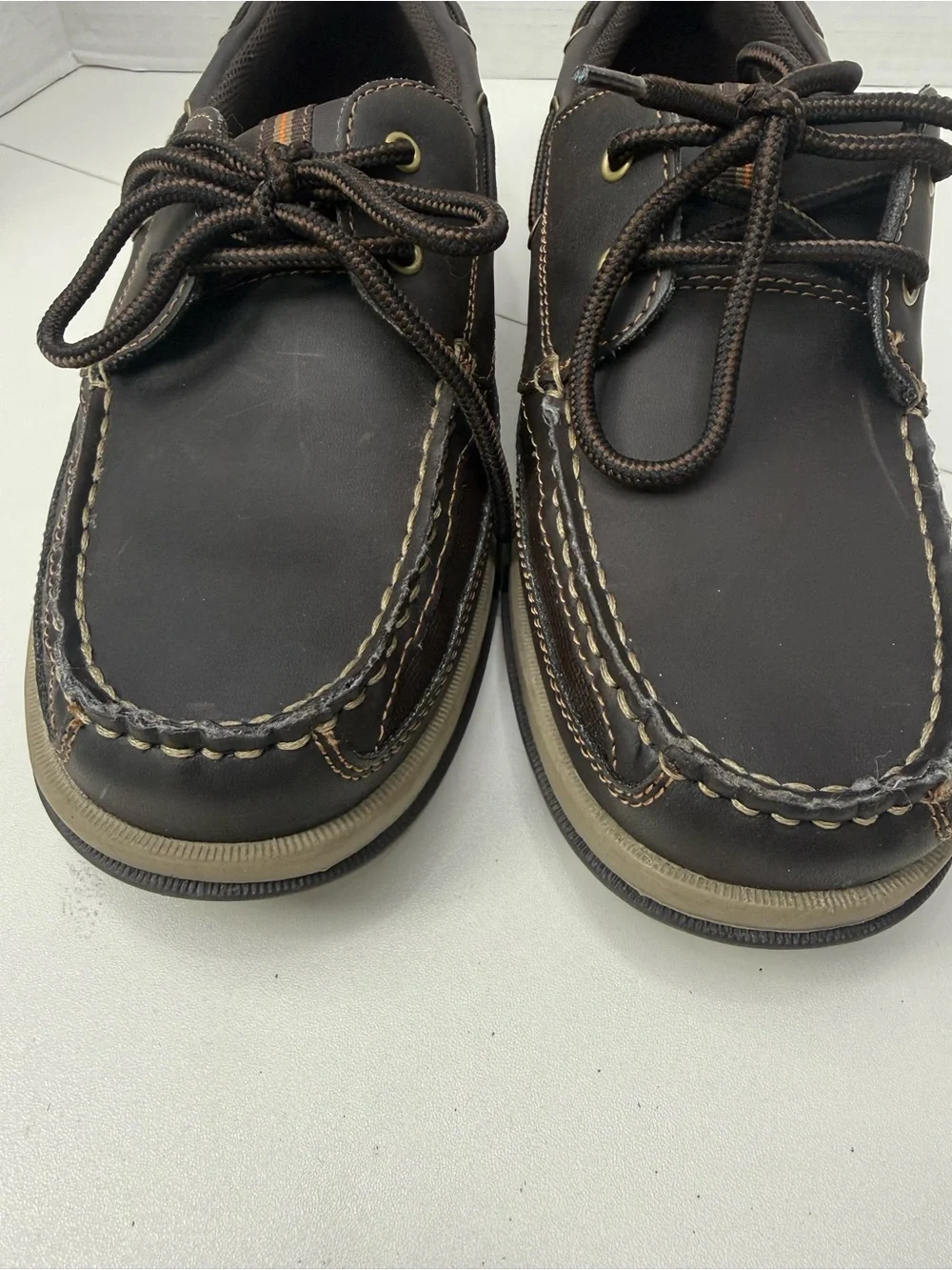 Men's Brown Leather Boat Shoes - Lace-Up Casual Comfort